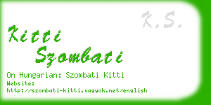 kitti szombati business card